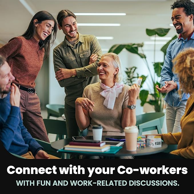 400 Conversation Cards for Coworkers ??Fun Icebreaker Teambuilding 2-in-1 Game for Work ??2.5" x 1.75" Question Cards to Get to Know Your Colleagues and Improve Team Dynamics