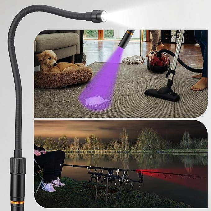 EverBrite Multi-Functional Rechargeable Work Light, Flexible LED Flashlight with 3 Light Modes (White, Red, UV), Telescoping Magnetic Pickup Tool, Christmas Birthday Gifts for Men, Dad, Husband
