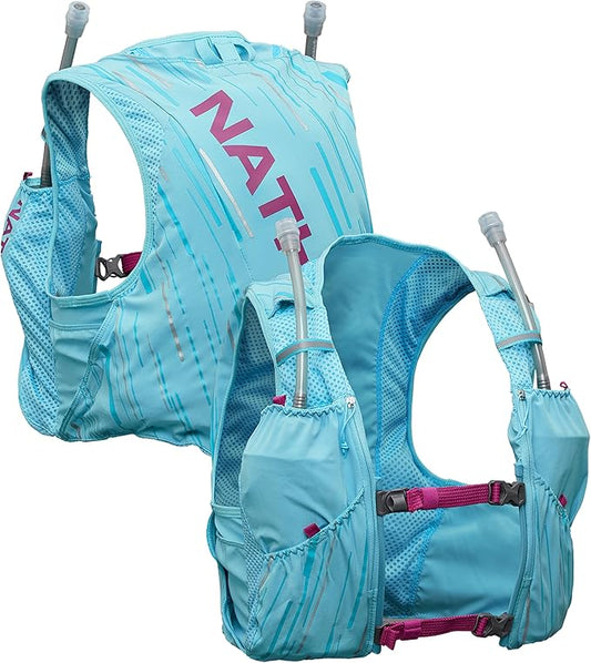 Nathan Pinnacle Race Vest 4L Running Vest with Water Bottle, with Two 20 oz Hydration Soft Flasks, Water-Resistant Pockets, Lightweight & Moisture Wicking