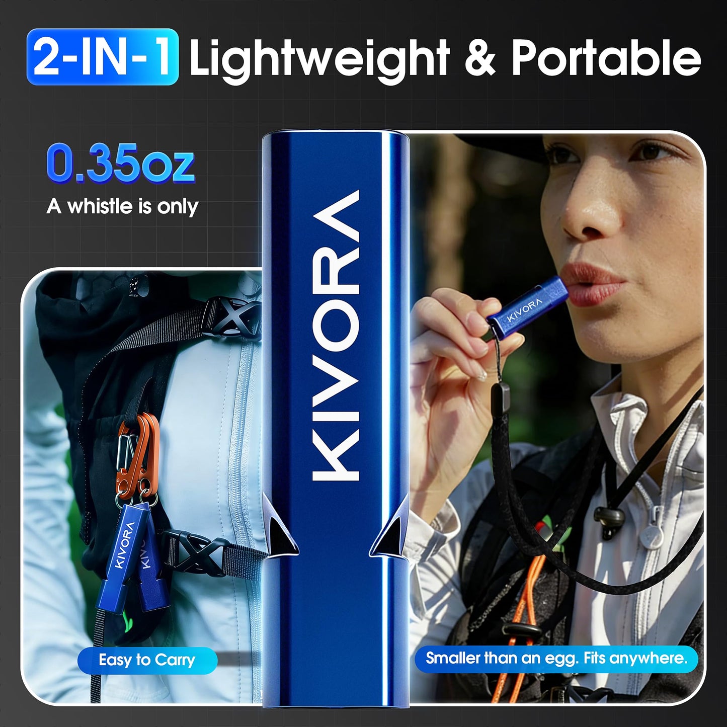 KIVORA Emergency Whistle, 12 Pack 126dB Super Loud Aluminum Safety Survival Whistles with 12