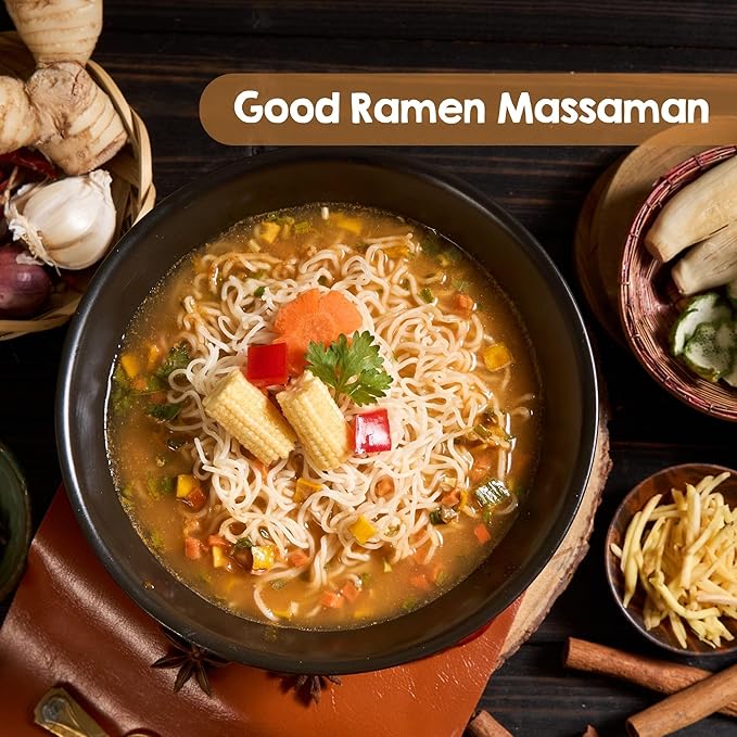 Perfect Earth Good Ramen Massaman Noodles - Authentic Vibrant Thai Flavor, Medium Spice, Organic & Gluten-Free Instant Noodle Ramen Bowl, Pantry Staples Cooked in Just Minutes (4 Pack)