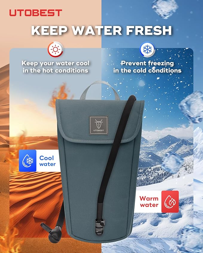 Insulated Insulation Bag, Fits 2L&3L Hydration Water Bladders, Lightweight & Water Resistant, Bladder is NOT Included