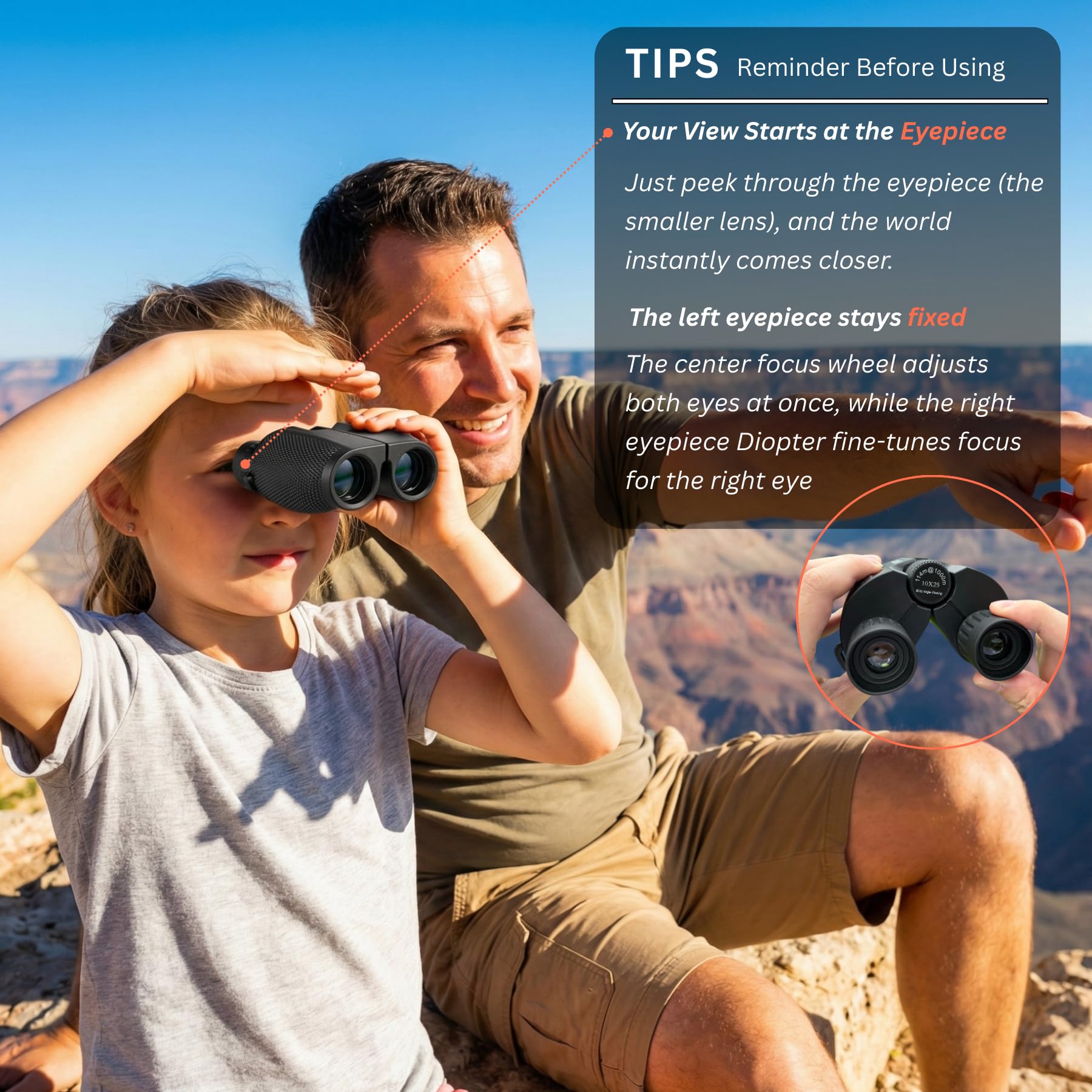 Hontry 10x25 Compact Binoculars for Adults and Kids