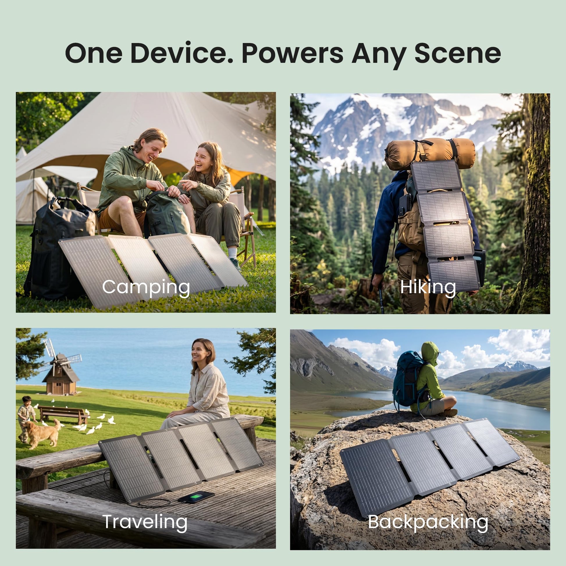 GEYOTO 45W Portable Solar Panel Charger, 25.4% Efficiency, Dual USB-C