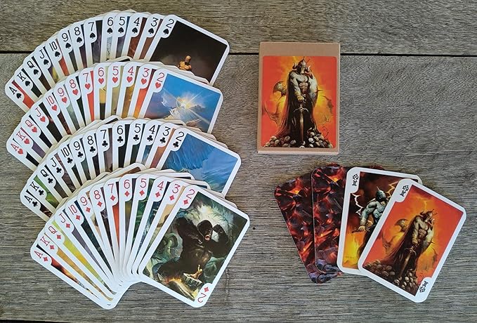 FANSTASY Playing Cards (Poker Deck 54 Cards All Different) Vintage Retro Fantasy SciFi Magazine Covers Comic Art by Ken Kelly