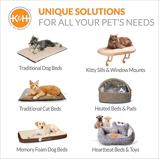 K&H Pet Products Heated Extreme Weather Outdoor Kitty Pad, Waterproof Heated Cat Mat, Pet Warmer for Outside Feral Cat Houses, Indoor Outdoor Warming Pet Mat - Small 12.5x18.5in Black 40W
