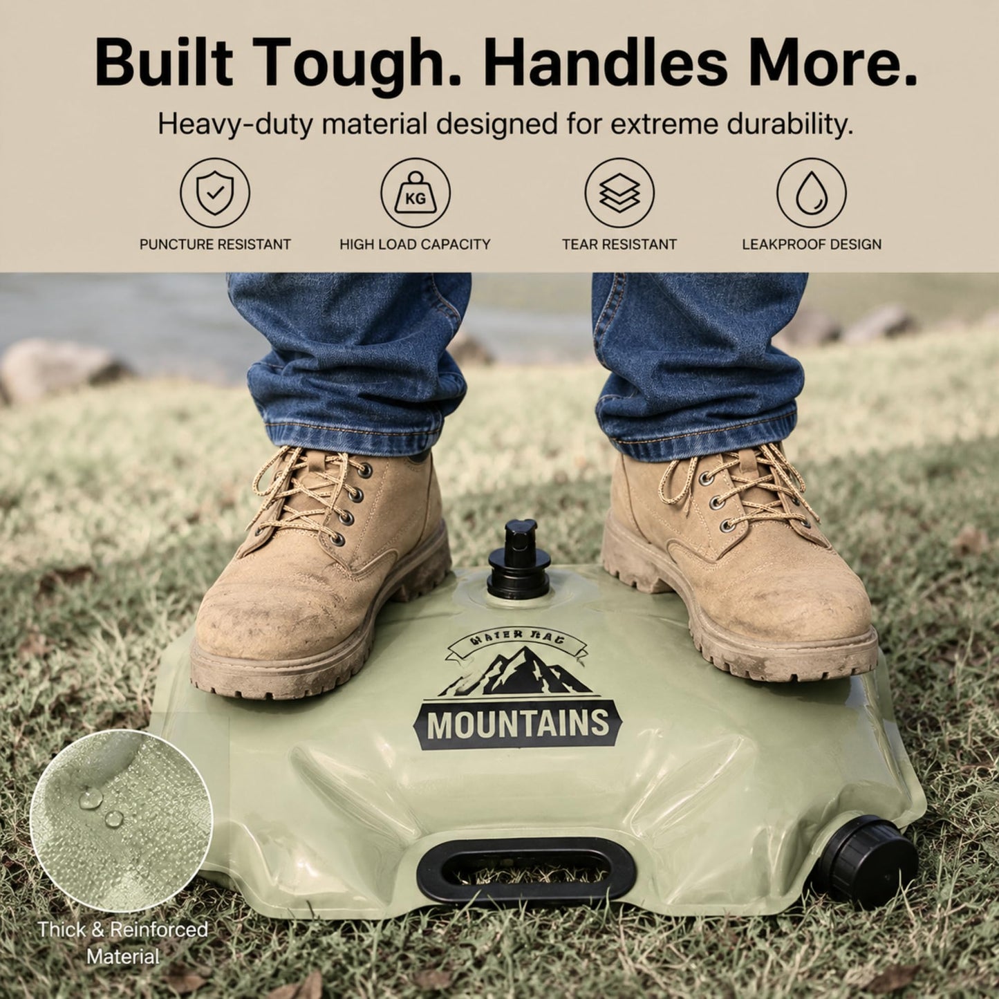MIAJO Collapsible Water Container Portable Water Jug with Spigot for Camping, Foldable Hiking Gear