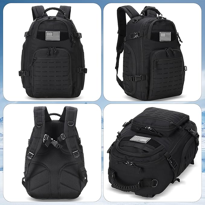 30L Hiking Backpack Lightweight Outdoor Daypack Camping Backpack Outdoor Travel Daypack Day Pack for Man Woman (Black)