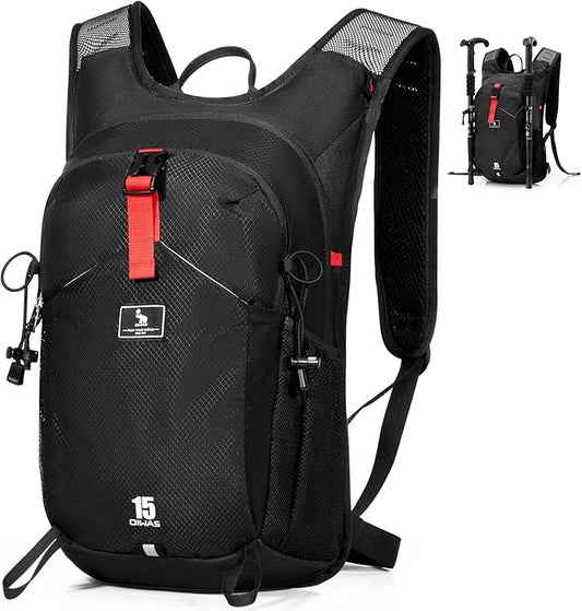 OIWAS Small Hiking Backpack - 15L Hiking Backpacks Water Resistant Camping Backpack Lightweight Hiking Daypack with Hydration Bladder Outlet
