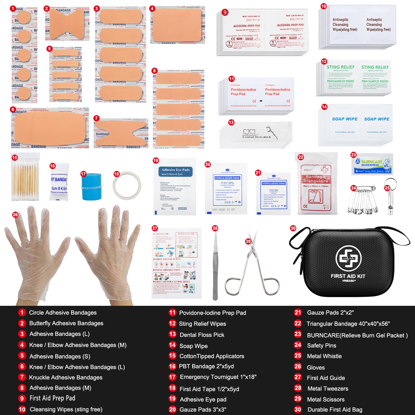 Mini First Aid Kit - 150 Piece Small Waterproof Hard Shell Medical Kit