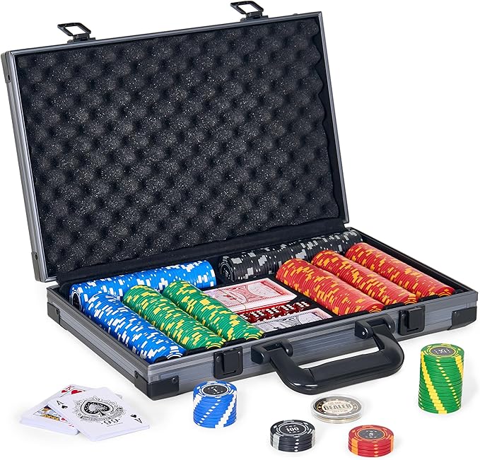 Poker Chips,400PCS 14 Gram Clay Poker Chip Set with Deluxe Travel Case, Numbered Chips,Poker Set for Texas Holdem Blackjack Gambling.
