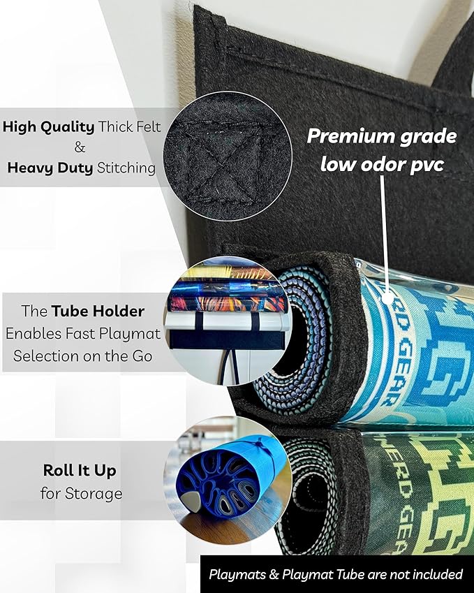 Nerd Gear Playmat Sanctuary - MTG Playmat Holder & Organizer Solution - Stores 12 TCG Mats + Tube - Ideal for Magic Playmats - Premium Playmat TCG Storage (Blue)