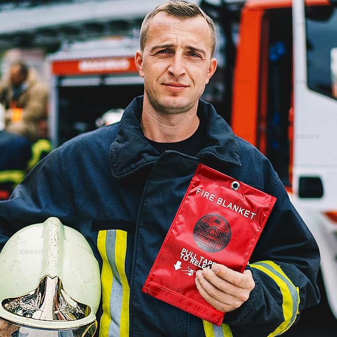 Lovelin 2-Pack Emergency Fire Blanket - 40' x 40' Fiberglass Fire Blanket (Red)