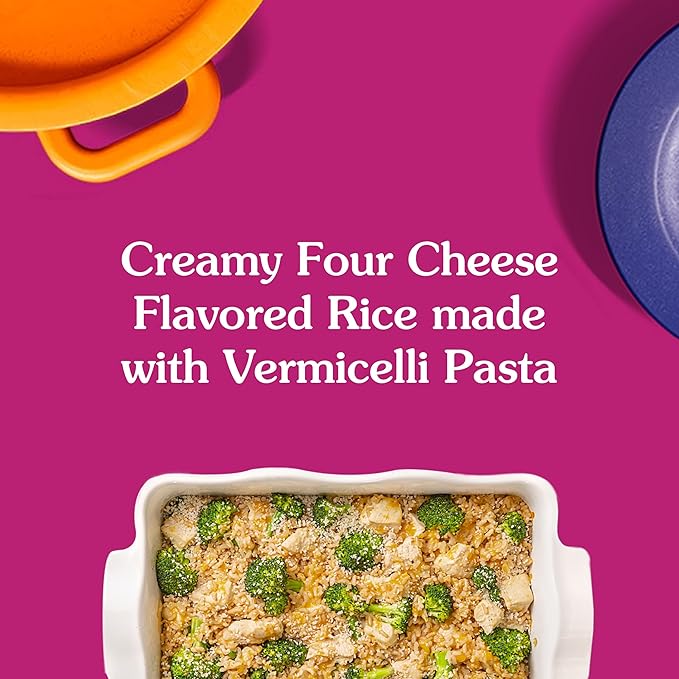 BEN'S ORIGINAL Ready Rice Creamy Four Cheese Flavored Rice, Easy Dinner Side, 8.5 oz Pouch (Pack of 12)