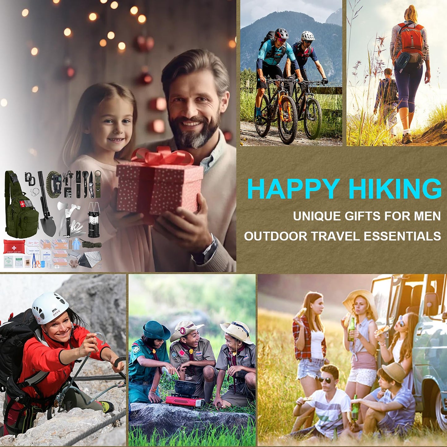 Survival Kit, Gifts for Fathers Day Men, Women, 251pcs Emergency Survival Gear and Supplies