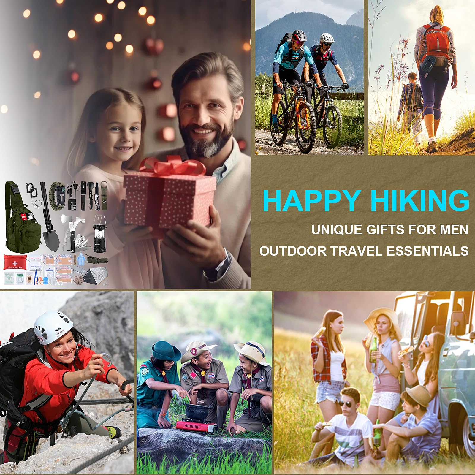 Survival Kit, Gifts for Fathers Day Men, Women, 251pcs Emergency Survival Gear and Supplies