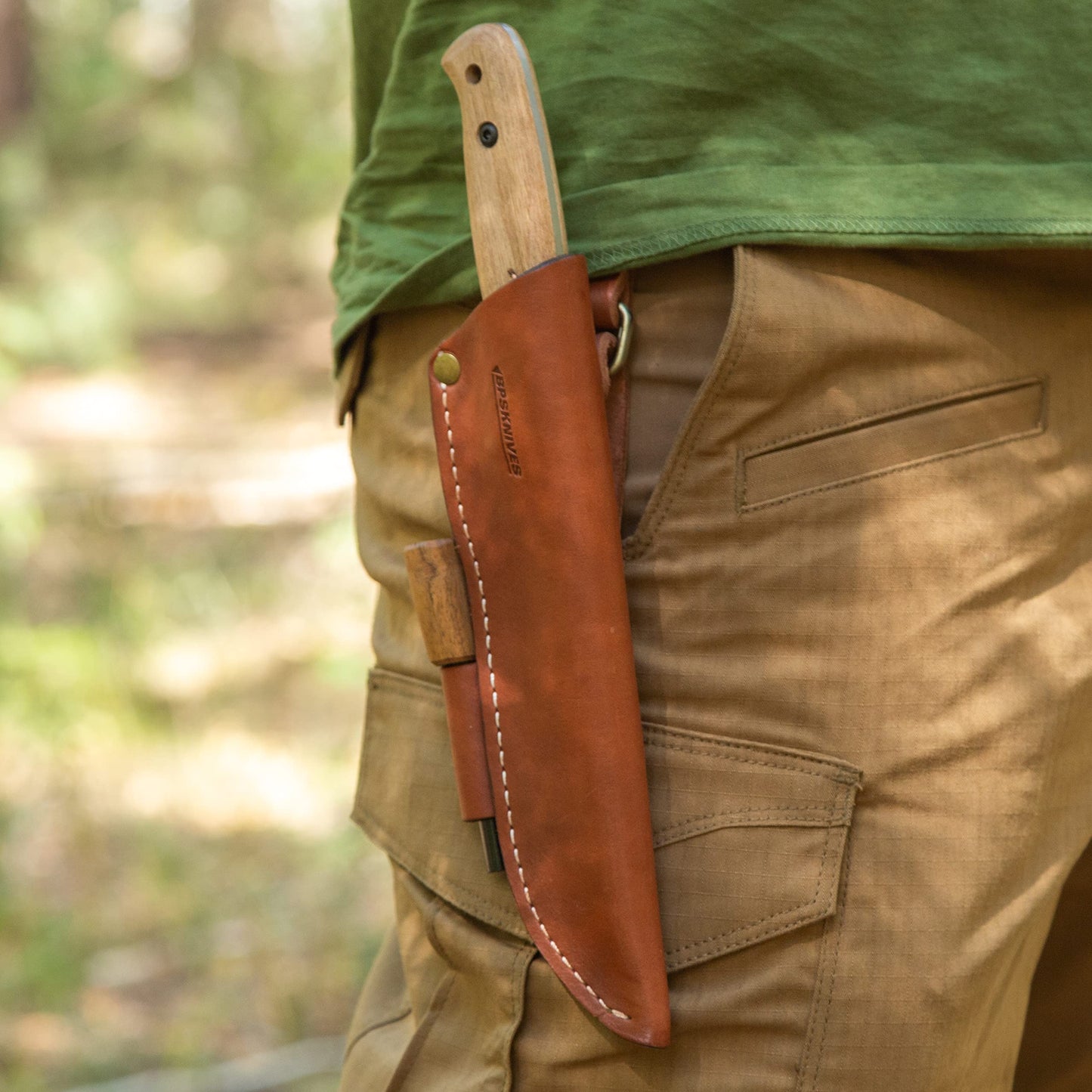 BPSKNIVES Adventurer - Bushcraft Knife - Fixed-Blade Carbon Steel Knife with Leather Sheath and