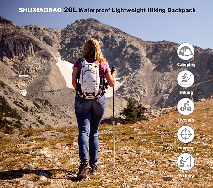 Small Hiking Backpack Lightweight Waterproof Daypack for Camping Cycling Fitness Outdoor Sports - Women Men Teens