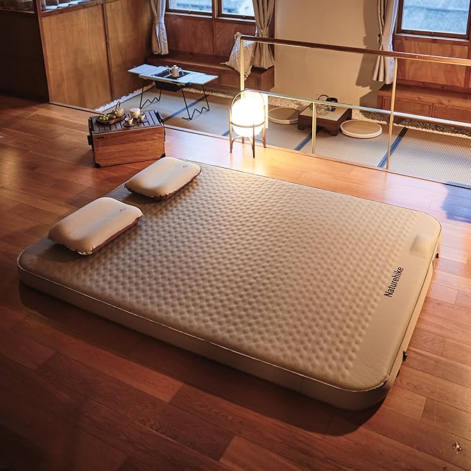 Naturehike 4.72’’ Thick Self-Inflating Sleeping Pad with Lighter Foam and Electric Pump, 45s Fast Inflatable Twin Mattress for Camping, Outdoors, Car, Home, ISPO Award Winning Processes