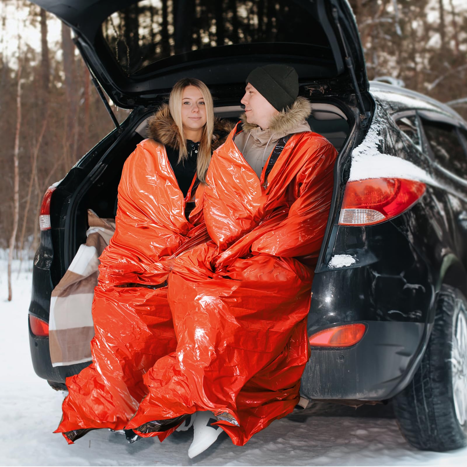 Noamus 6 Pack Emergency Survival Sleeping Bags, Thermal Bivy Sack Blanket, Lightweight Portable