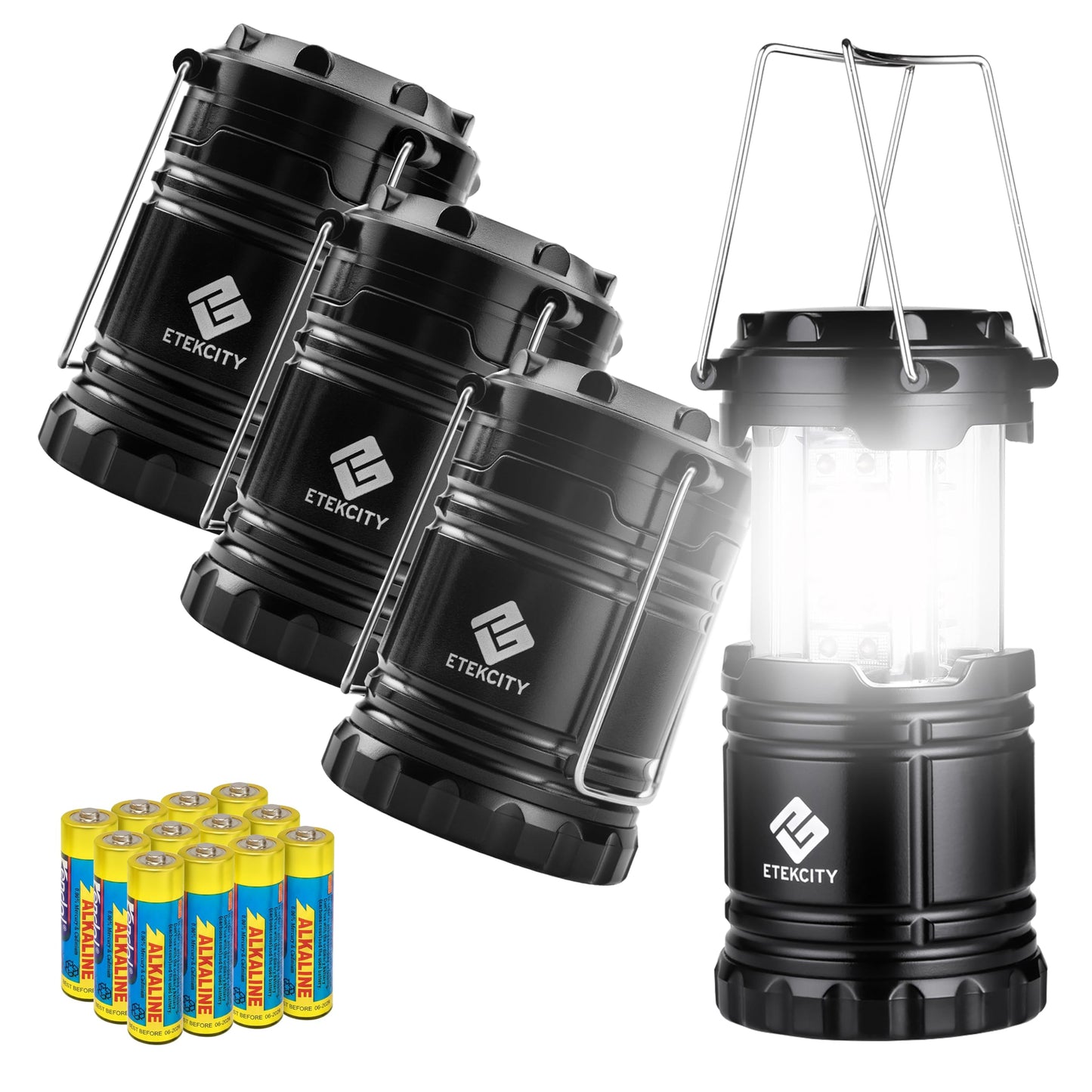 Etekcity LED Camping Lanterns, Battery Included, 4 Pack