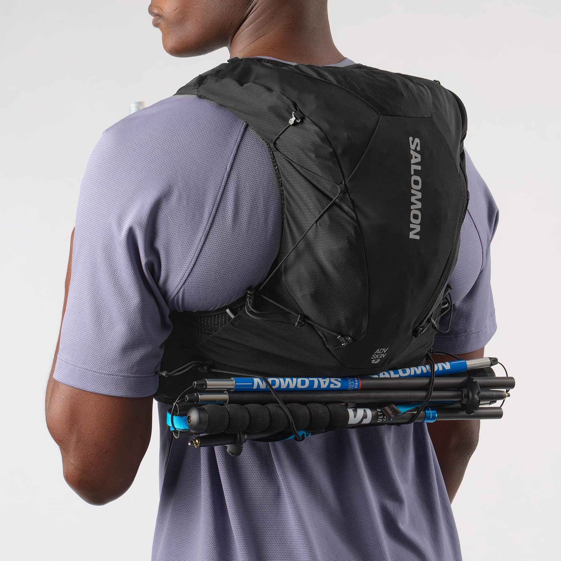 Salomon Unisex Advance Skin 12 | 12 Liter Hydration Trail Running Vest, Black, Medium