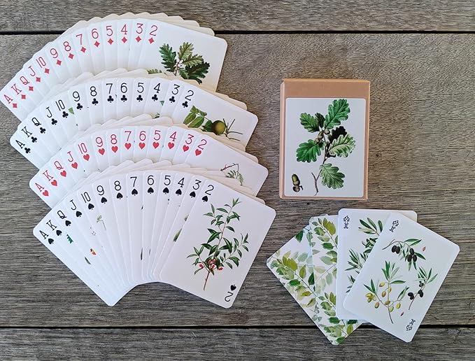 Trees and Leaves Playing Cards (Poker Deck 54 Cards All Different) Vintage Antique Botannical Books Illustration by Pierre Redoute