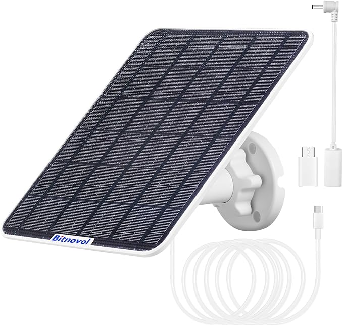 8W Upgraded Solar Panel for Bird Feeder Camera - Type-C Solar Panels Charger Compatible with Rechargeable Battary Powered Camera Outdoor,IP65 9.8ft Cable 360° Swivel Bracket,Ideal Gifts for Men