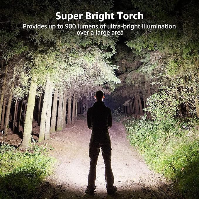 Lepro LED Tactical Flashlight, LE3000 High Lumen Streamlight Torch, 5 Lighting Modes, Zoomable, Water Resistant, Adopted by Osram P9 LED, Powered by AA Battery, for Camping, Running, Emergency