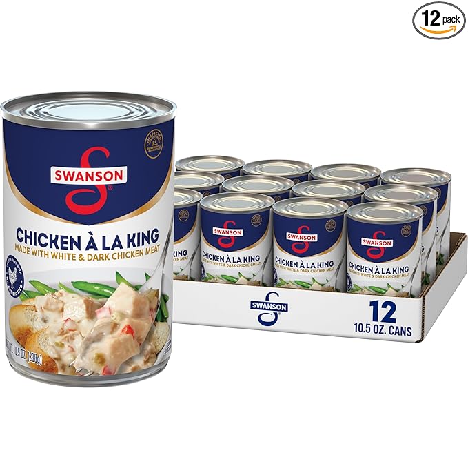 Swanson Canned Chicken a la King With White and Dark Chicken Meat, 10.5 OZ Can (Case of 12)