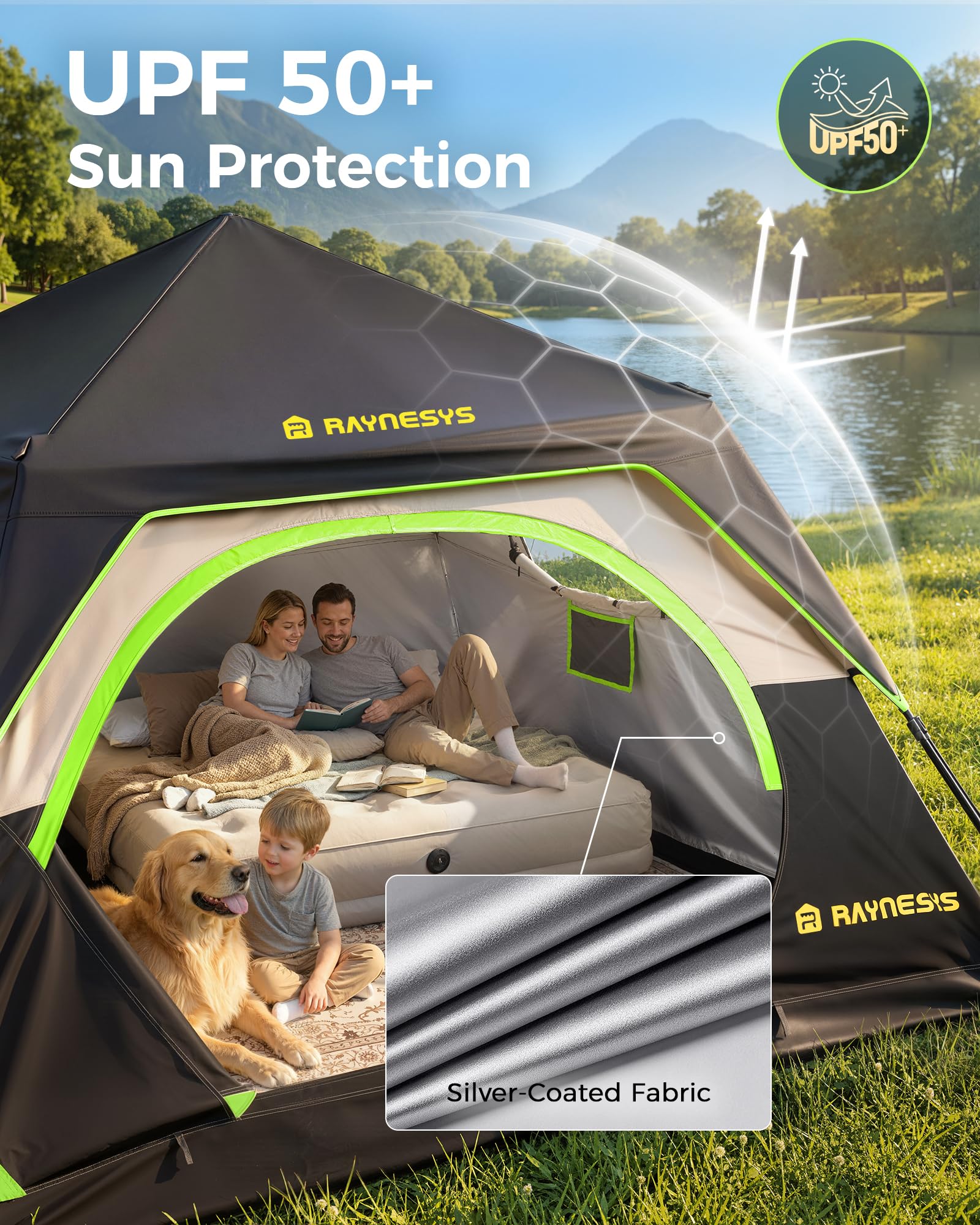 6 Person Camping Tent, Setup in 60 Seconds, Waterproof,Outdoor Camping