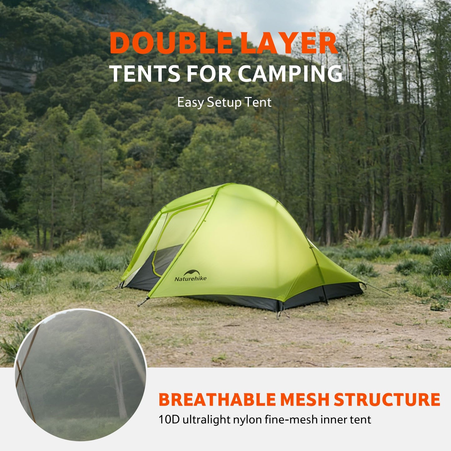 Naturehike Star Trail Ultralight Backpacking Tent, 2.3lb One Person Tent, 2.76 lb 2 Person Tents