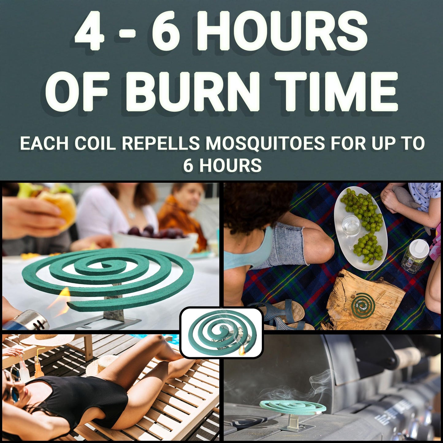 W4W Mosquito Repellent Coils - Outdoor Use Reaches Up to 10 feet - Each Burns for 5-7 Hours (Three