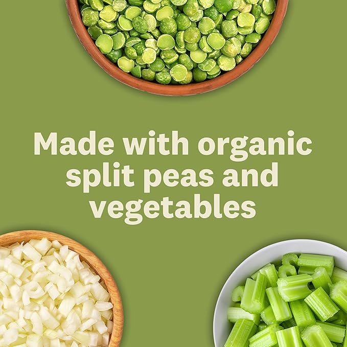 Amy's Soup, Vegan Split Pea Soup, Gluten Free, Made With Organic Split Peas and Vegetables, Canned Soups, 14.1 OZ (12 Pack)