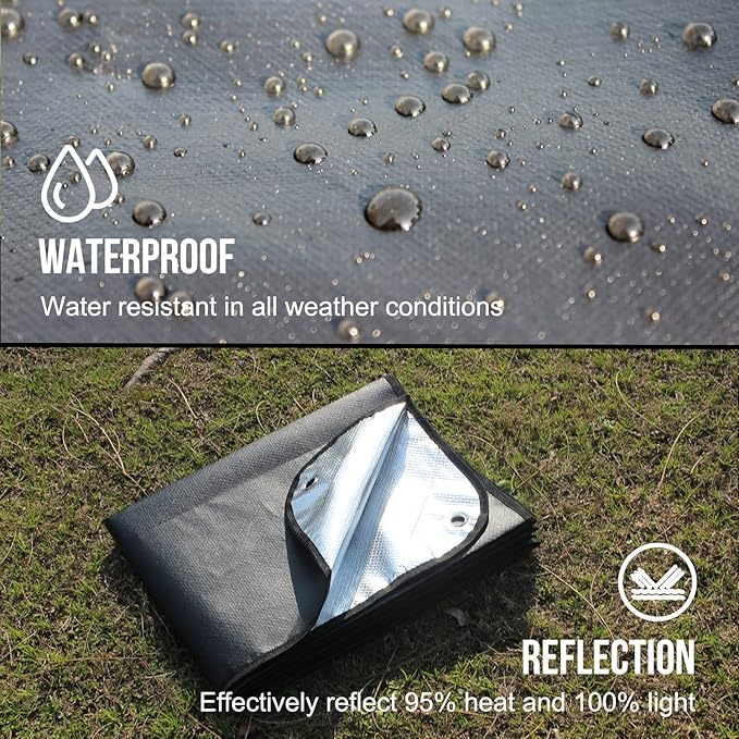 LYN Heavy Duty Emergency Blanket Survival Gear Waterproof Insulated Blanket Emergency Tarp for Camping, Hiking, Bushcraft