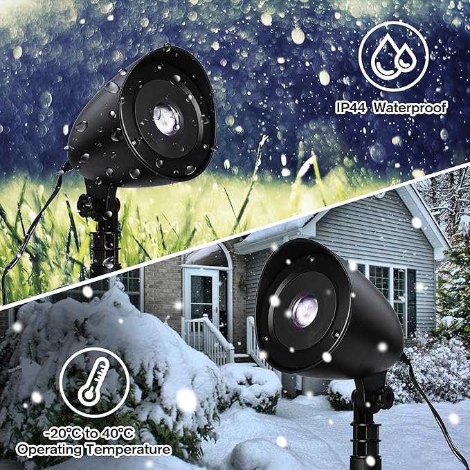 Halloween Projector Lights Outdoor Indoor - 3D Dynamic White Reaper Projector Decorations Lights with Timer, Waterproof Halloween Light for Wall, Window, Ground, Roof, Cemetery, Holiday Decor