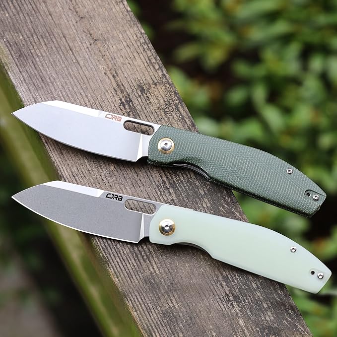 CJRB Pocket EDC Knife - Ekko(J1929) Small Folding Knife AR-RPM9 Steel Blade and Natural Green G10 Outdoor for Men Women for Gifts