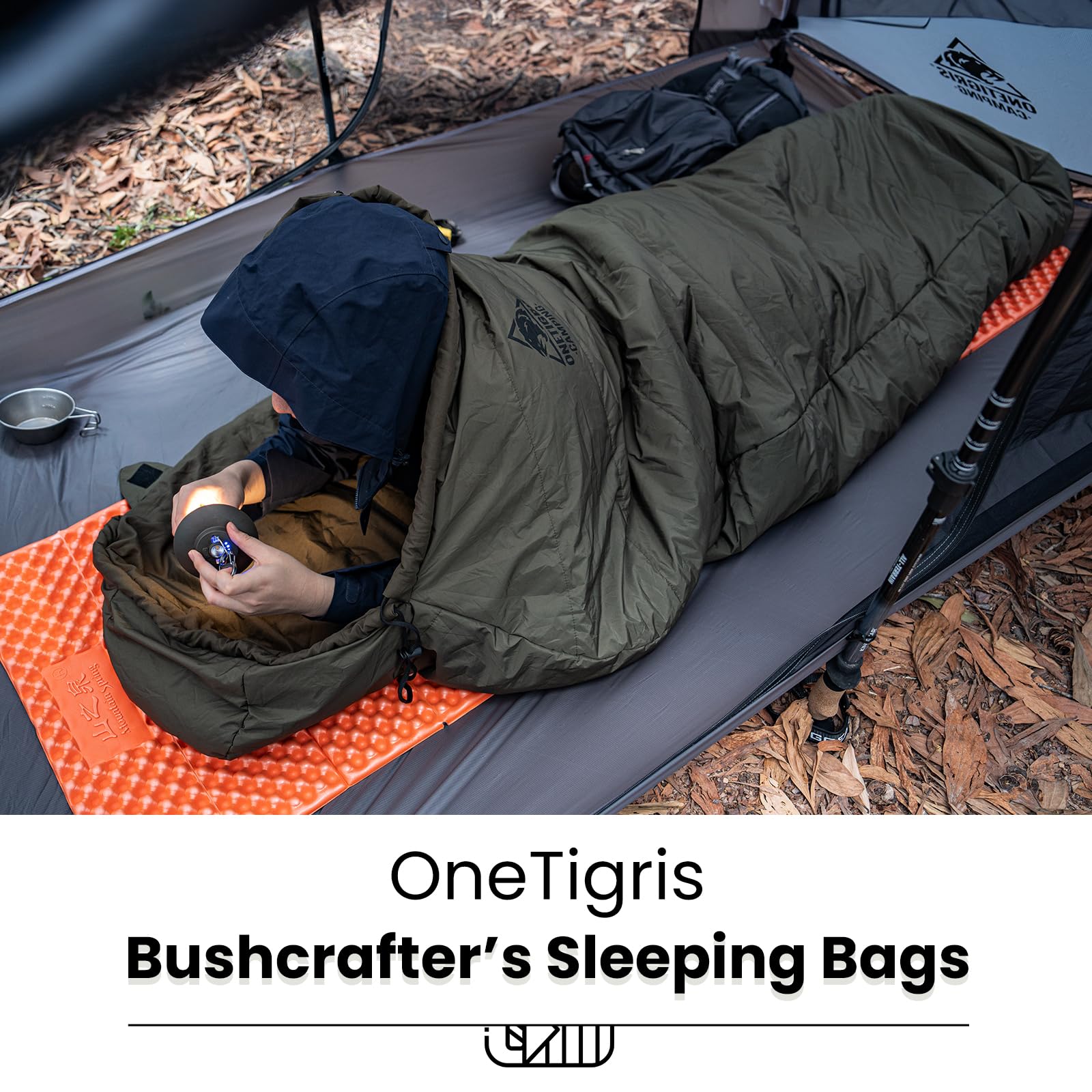 OneTigris Bushcrafter’s Sleeping Bags, Mummy Sleeping Bag for Camping Hiking Backpacking, Survival