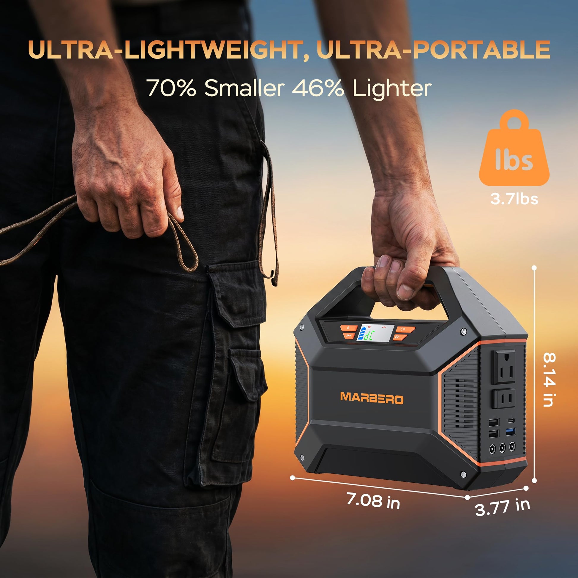 MARBERO 155Wh Solar Generator with Solar Panel Included 30W Solar Panel Kit