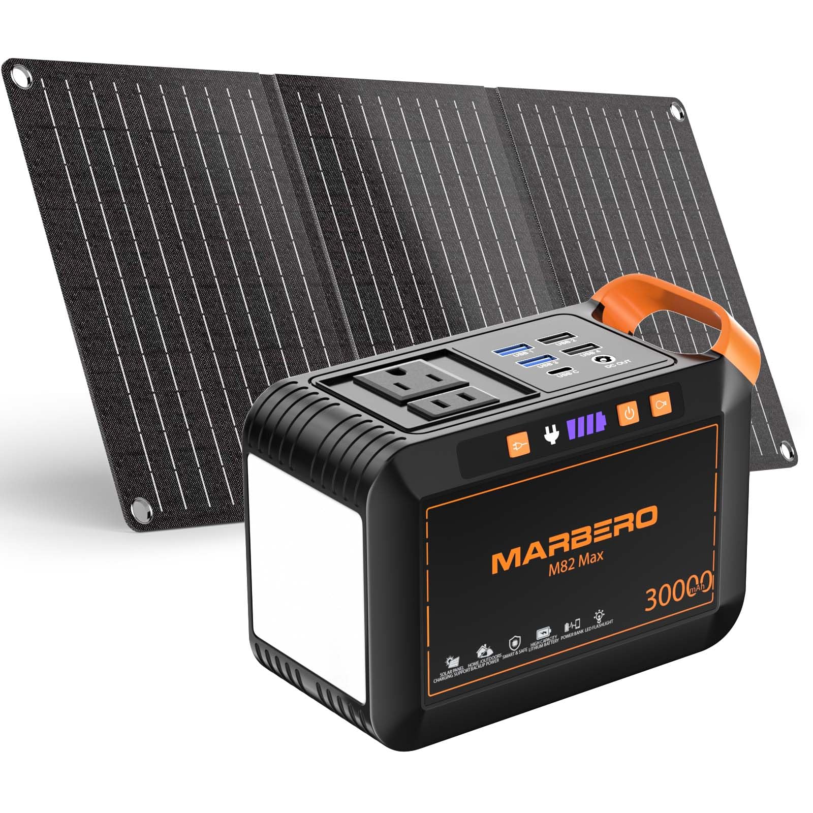MARBERO 111Wh Solar Generator with Panels Included Solar Panel Kit 30W