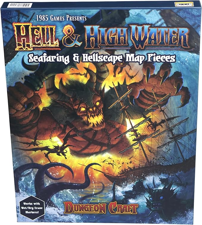 Dungeon Craft Hell & Highwater Game, Loose Leaf Inside a Custom Box, Water Resistant, Dry Erase by 1985 Games
