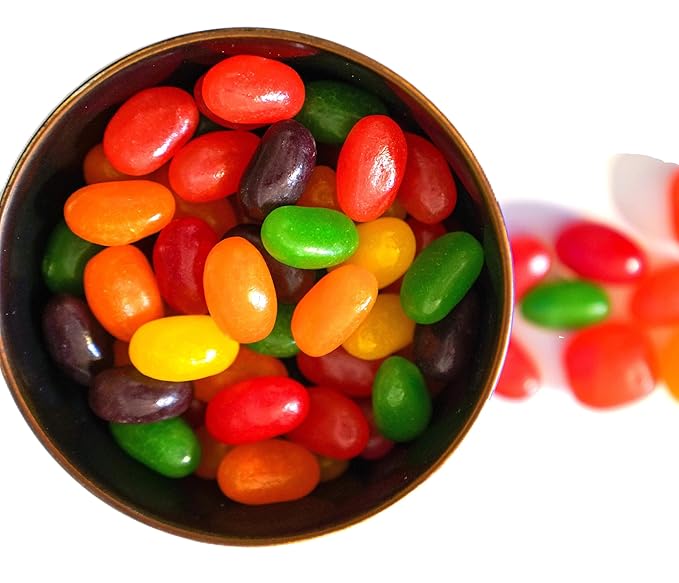 Jumbo Extra Large Fresh Chewy Fruit Flavored Jelly Beans - 1.5 lbs Fresh Bulk Assortment of Cherry Lemon Lime Grape Orange Strawberry Grape