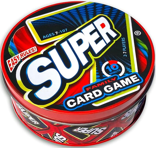 Super 7 Family Card Game Collectible Tin – for Kids and Adults, Family Game Night, Fast Games, Easy to Learn, 2-7 Players, Ages 7 to 107!