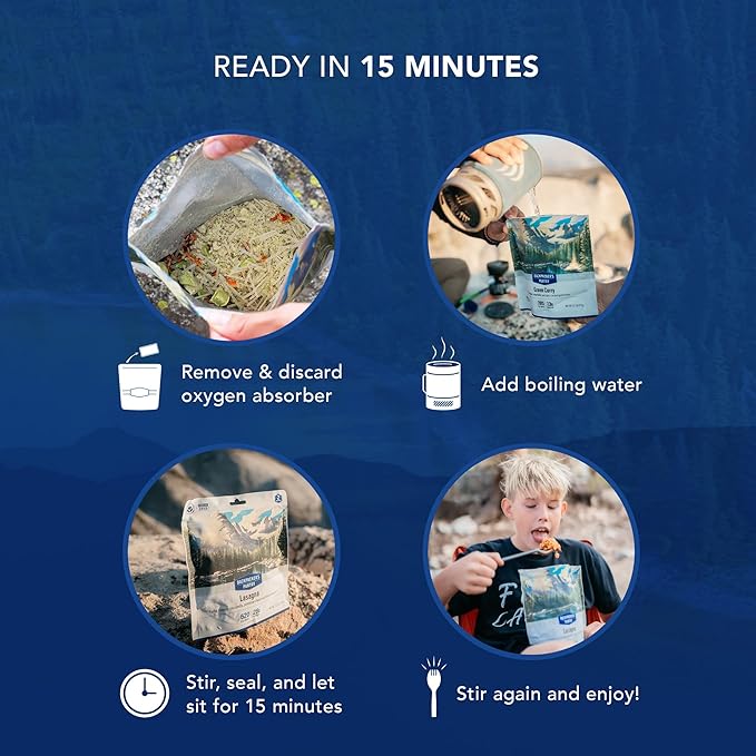 Backpacker's Pantry Three Sisters Quinoa and Beans, 2 Servings Per Pouch, Freeze Dried Food, 14 Grams of Protein, Gluten Free, Vegan