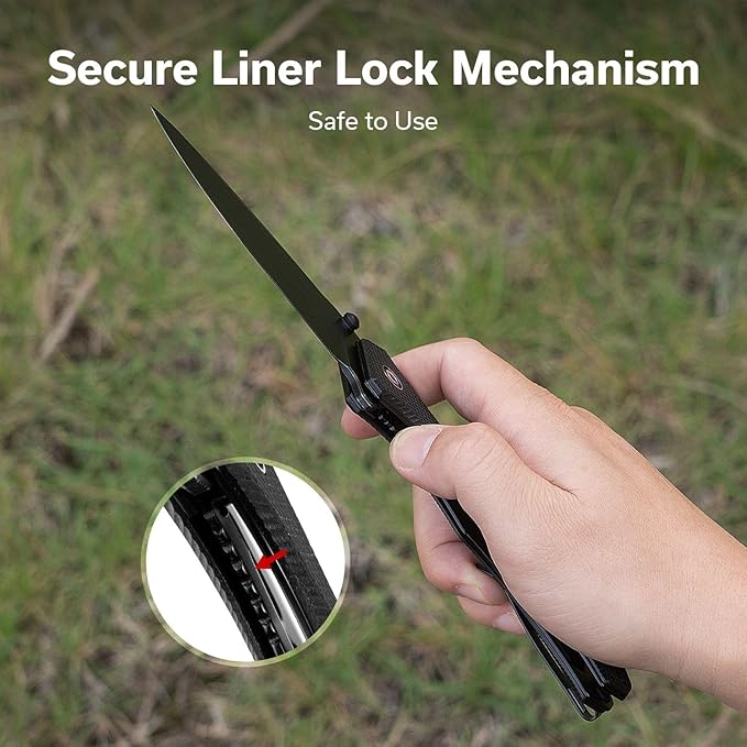 CIVIVI Photonix EDC Pocket Knife, Folding Knife with 3.7" 14C28N Blade G10 Handle with Pocket Clip for Men Women, Camping Hiking Fishing Knife C23081B-1, Black