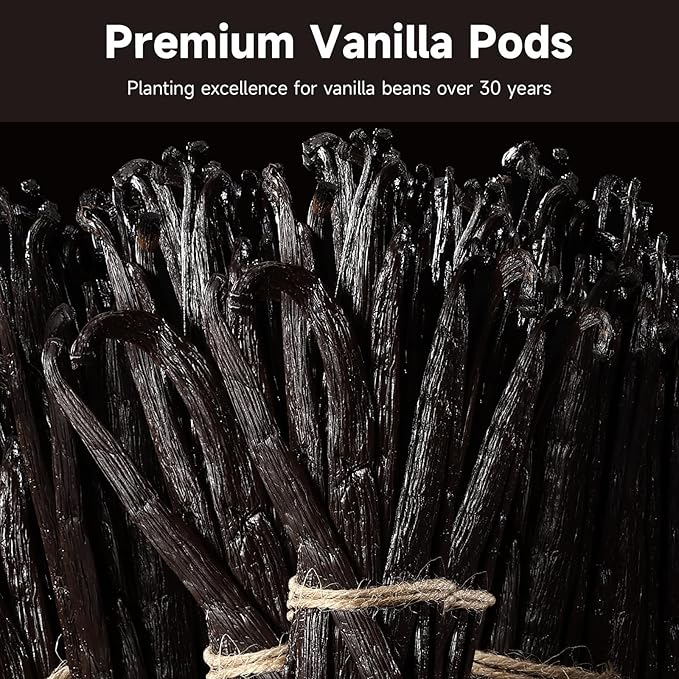 SPICEEL Madagascar Vanilla Beans Whole Grade A Vanilla Pods for Making Extract, Whole 5" - 7" Vanilla Beans for Baking, 6 Counts