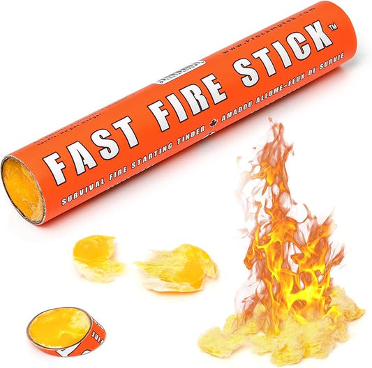 Procamptek Fast Fire Stick - Survival Fire Starting Tinder, New Fat Rope Stick Version, Best Firestarter for Emergency, Survival, Campfire, Bushcraft, and Hiking - Waterproof & Non-Toxic