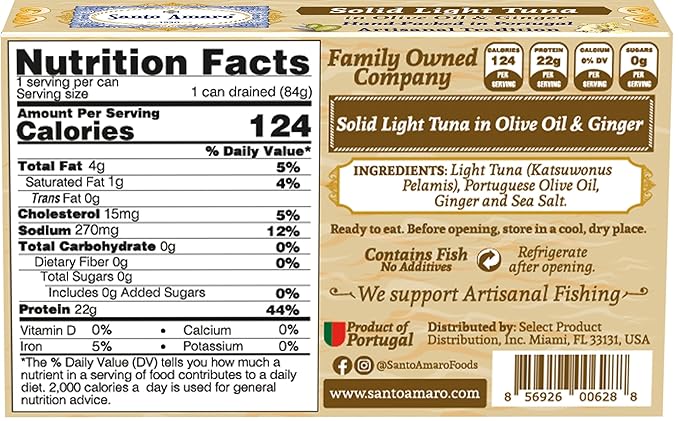 Navigator 3 Flavor Variety Pk Canned Wild Pole & Line Tuna Fillets in Olive Oil (3 Pk, 120g Ea) Turmeric Curry, Basil, Ginger - Hand-Packed Fresh in PORTUGAL - Keto - Paleo - Solid Fillets