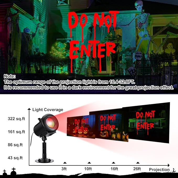 12 in 1 Halloween Projector Outdoor Decoration and Christmas Projector Lights, 2025 Upgraded 3D HD Dynamic Effects 4 Colors with Remote, Waterproof for Window Wall Decor