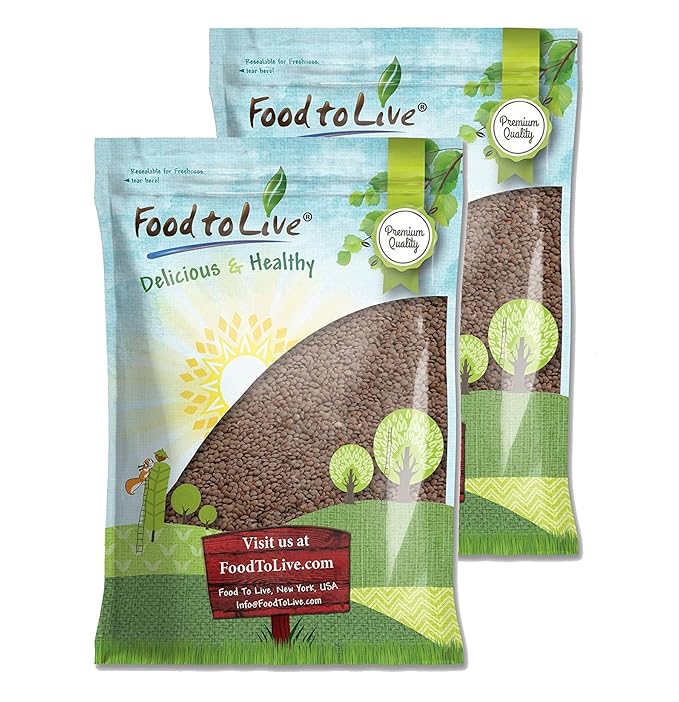 Food to Live - Whole Red Lentils, 25 Pounds ??Dry Raw Lentils, Sproutable, Vegan, Kosher, Bulk. Quick-Cooking. Good Source of Dietary Fiber, and Protein. Perfect for Lentil Soup, Stews, Curry